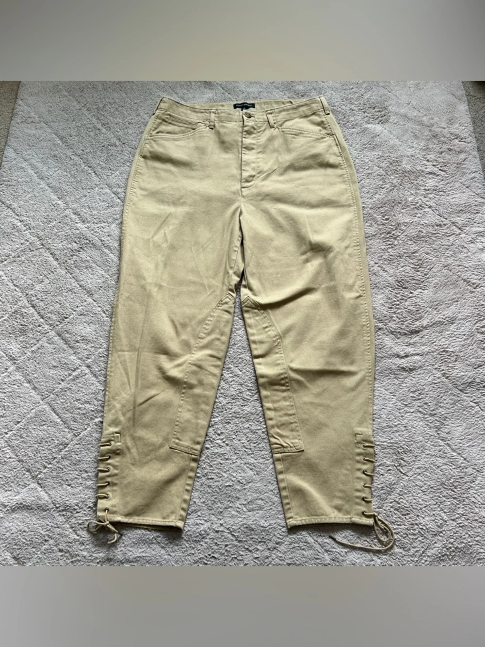 NWT Banana Republic Khaki Equestrian Riding Pants Lace Ankle Preppy Sporty Sz 14